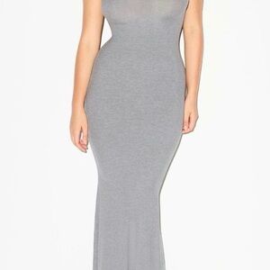 Skims Sleek Grey Bodycon Maxi Dress - Women's